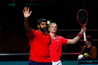 Rohan Bopanna in the second round of doubles