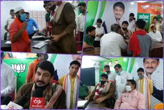 mp manoj tiwari open public hearing program at chand bagh office