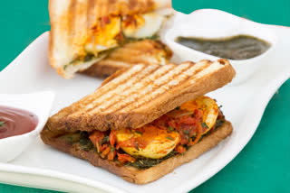 Egg Masala Sandwich, Sandwich with Indian twist, fusion food, Sandwich Recipes