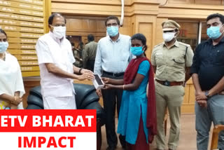 ETV Bharat Impact: Tamil Nadu Min hands over smart phone to poor student