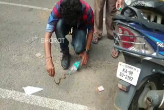 Sanke protection by snake suryakeerti at Mysore