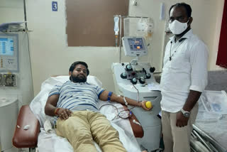 A young man donated plasma to a corona victim in Nirmal district