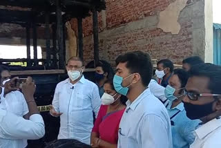 Minister Venugopalakrishna inspected the burning area of ​​the chariot at Antarvedi.