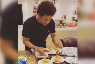 Sachin Tendulkar Gets "Unexpected Visitor" While Preparing Vada Pav