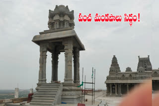 Pancha Mandapas Construction completed in Yadadri Temple