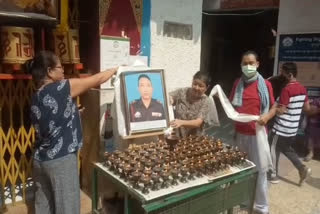 Tribute to martyr jawan in Mini Tibet Colony in Majnu ka tilla at delhi