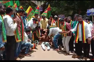 Protest  Against national recruitment policy and anti-Kannada attitude