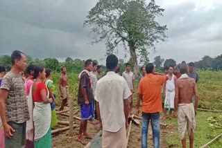 Protest against Namghar Eviction in lakhimpur assam etv bharat news