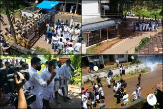 youth congress  കാസർഗോഡ്  കാസർഗോഡ് ക്രൈംബ്രാഞ്ച് ഓഫീസ്  യൂത്ത് കോൺഗ്രസ് നടത്തിയ മാർച്ച് അക്രമാസക്തമായി  യൂത്ത് കോൺഗ്രസ് നടത്തിയ മാർച്ച്  march by Youth Congress  Kasaragod crime branch office