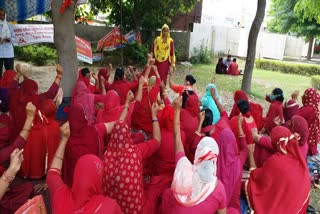 Asha workers protest against government in Kaithal