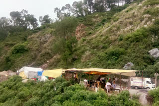 Heavy landslides in Jogindernagar of Mandi