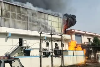 A fire broke out in the company of Moraiya village near Changodar Ahmedabad in Gujarat