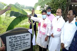 Three foundation set up by MLA Chakradhar Gogoi in Moran