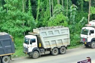 চূণশিল ভৰ্তি ট্ৰাক জব্দ