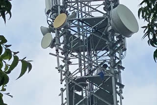 man climb cell tower in karlapalem guntur district