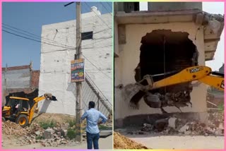 Illegally built houses demolished on Najafgarh Gorakhpur road by administration