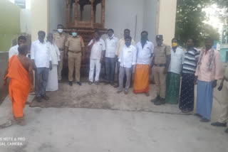 Police awareness programs with villagers at temples in tadipathri