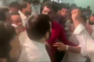 TPCC faces internal scuffles during meetings held for upcoming GHMC polls, COVID-19 norms violated