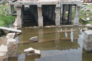 RAIN water stored in the Hampi row pavilion is out