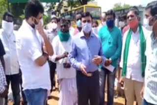 kamareddy district collector sharath  visit village parks