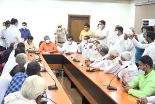 BJP three mp meeting with farmers in rohtak on agriculture ordinance