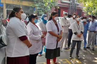 nursing staff of kasturba gandhi hospital protest from 14 september for non payment