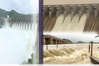 The flood flow to Srisailam and Sagar reservoirs continues slightly.