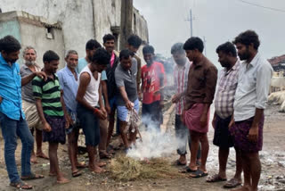 gutka packets burned at garidepally in nirmal district