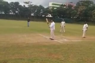kunigal mla ranganath played cricket with students