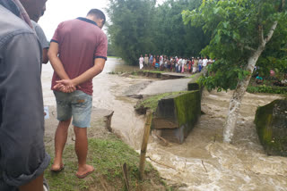 flood destroyed pwd Road at dhamaji