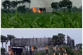 Fires from Vakkapatlavaripalem ONGC oil station in krishna district