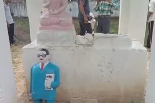 Ambedkar statue in Kanpur was damaged