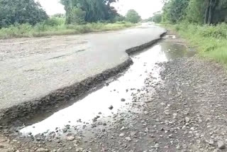 Javergi Sangeshwara State Highway damaged