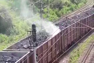 Freight train fire