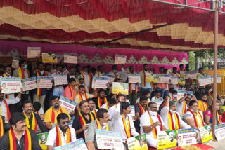 karave  protest against hindi