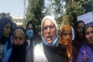 asha workers protest in anantnag