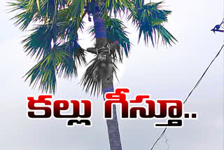 gita wiorker died due to heartattack on palm tree at suryapet district