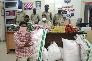 illegal gutka packets worth one lakh seized by husnabad police