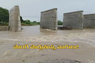 Streams Flowing In Nagar Karnool District roads Are Damaged