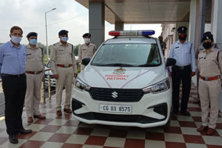Surajpur Police Department flagged off one vehicle for highway patrolling