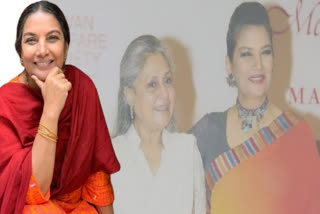 Shabana Azmi stands beside Jaya Bachchan