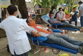 BJYM organized blood donation camp in Hamirpur