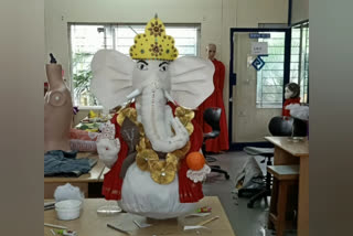 Lord Ganesha idol created from cut piece cloth in Mysuru