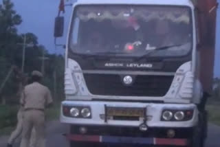 vehicle police attack at golaghat