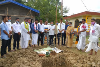 Construction of Swahid Bhawan of Khowang AASU