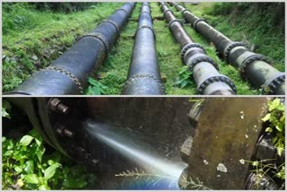 Penslotok pipe of Pallivasal Power House  Pallivasal Power House  പള്ളിവാസല്‍ പവര്‍ ഹൗസ്  പെന്‍സ്‌റ്റോക് പൈപ്പിന് ചോര്‍ച്ച  ഇടുക്കി വാര്‍ത്തകള്‍