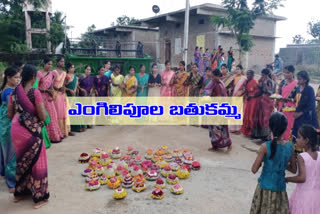 engili pula bathukamma celebrations at thoguta mandal in siddipet district