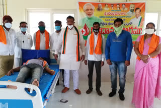 blood donation camp at kagajnagar in kumuram bheem asifabad district