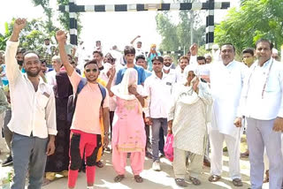 villagers protest