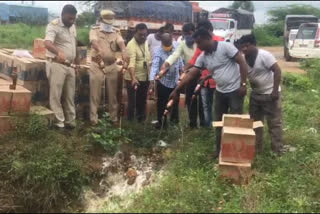 Destruction of expired liquor in yadgiri